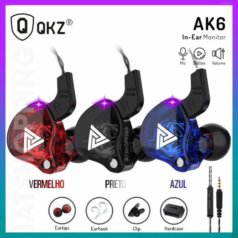 QKZ Wireless Earphone With Microphone Covers Driver Stereo Bass Sports Earphone - Imagem 5
