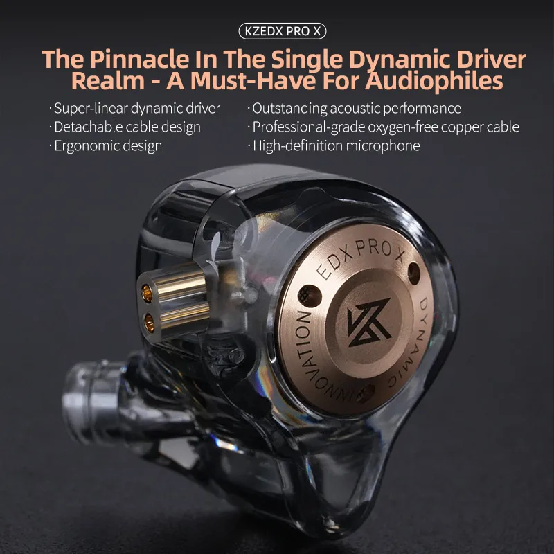 KZ-EDX PRO X Dynamic Drive Fone De Ouvido, Fone De Ouvido Baixo HIFI, DJ Sport Music, Cancelando Headsets - Imagem 6