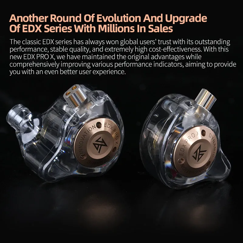 KZ-EDX PRO X Dynamic Drive Fone De Ouvido, Fone De Ouvido Baixo HIFI, DJ Sport Music, Cancelando Headsets - Imagem 3