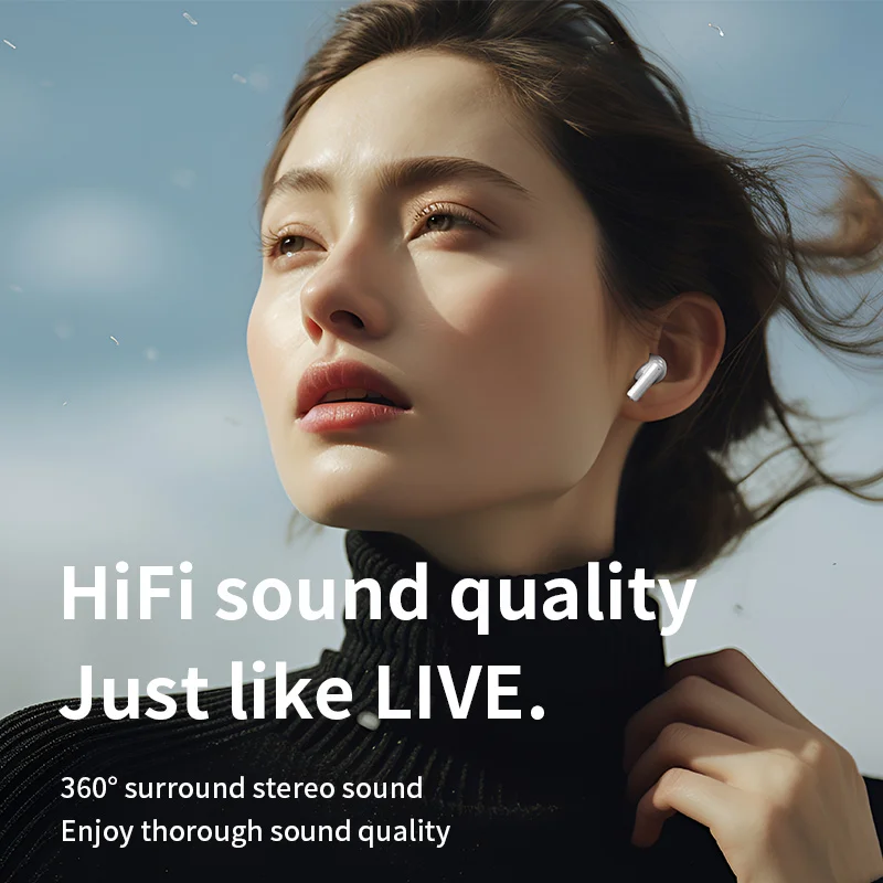 Novo fone de ouvido sem fio bluetooth tws com microfone estéreo esportes fone de ouvido toque longa espera - Imagem 2