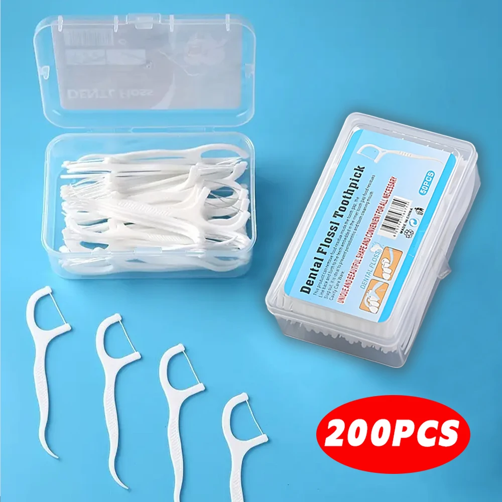Fio Dental com Haste Tipo Palito 200 Unidades, Ultra Fino para Crianças e Adultos, Higiene Bucal Diária - Imagem 2
